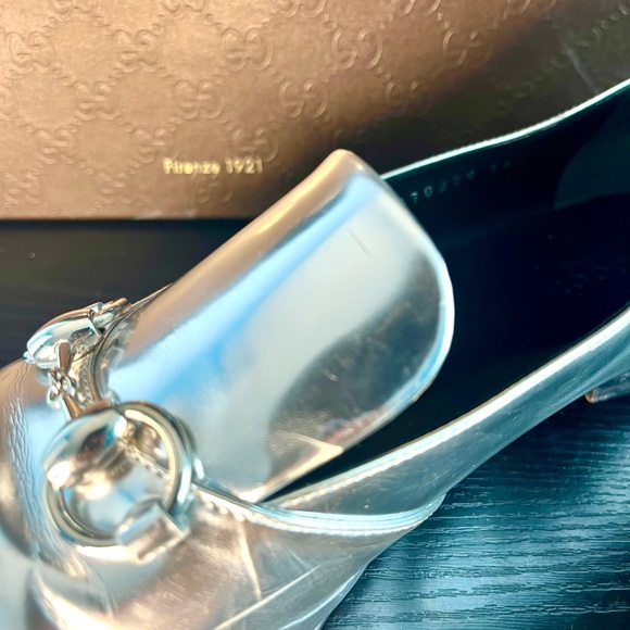 Gucci Metalic Silver Horsebit Argento Loafer - Picture 6 of 9